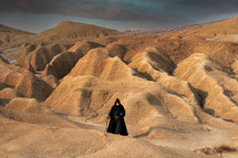 Prophet of the Old Testament in the desert. Biblical illustration.
