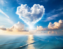 Heart Shaped Cloud Over water 