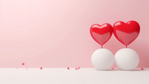 heart shaped balloons, with copy space
