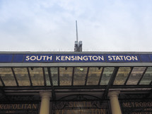 LONDON, UK - CIRCA JUNE 2019: South Kensington tube station