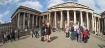 LONDON, UK - SEPTEMBER 28, 2015: Tourists visiting the British Museum