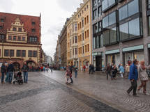LEIPZIG, GERMANY - JUNE 14, 2014: Tourists visiting the city centre in summer