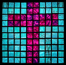 cross mosaic intense pink on turquoise