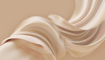 soft twirling silk fabric background in beige
