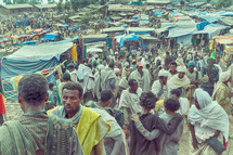 market full of people at a celebration In Ethiopia 