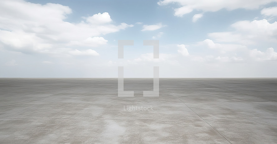 Empty Concreate Floor with Sky Background