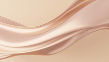 flowing swirl of pale peach color silky fabric