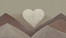 Heart and Mountains Background