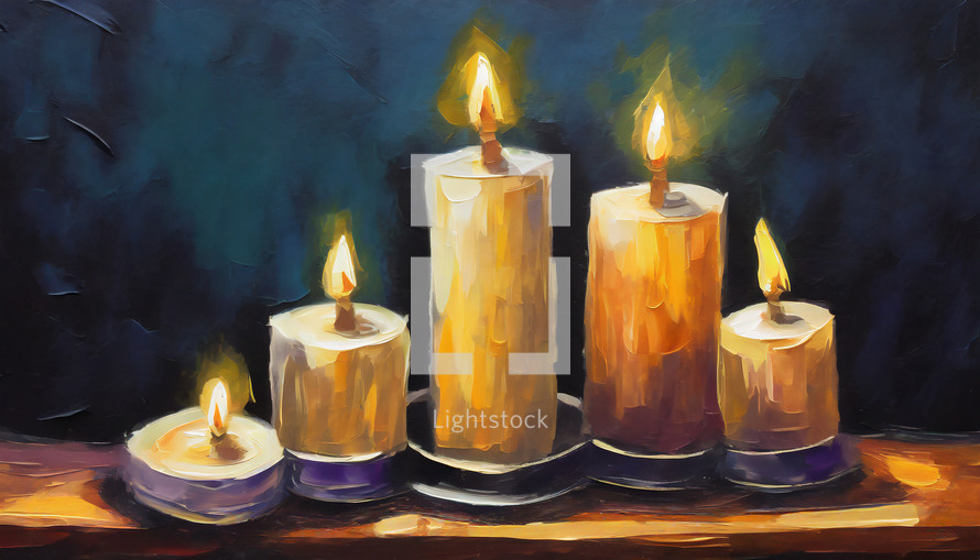 Advent Candles Painting