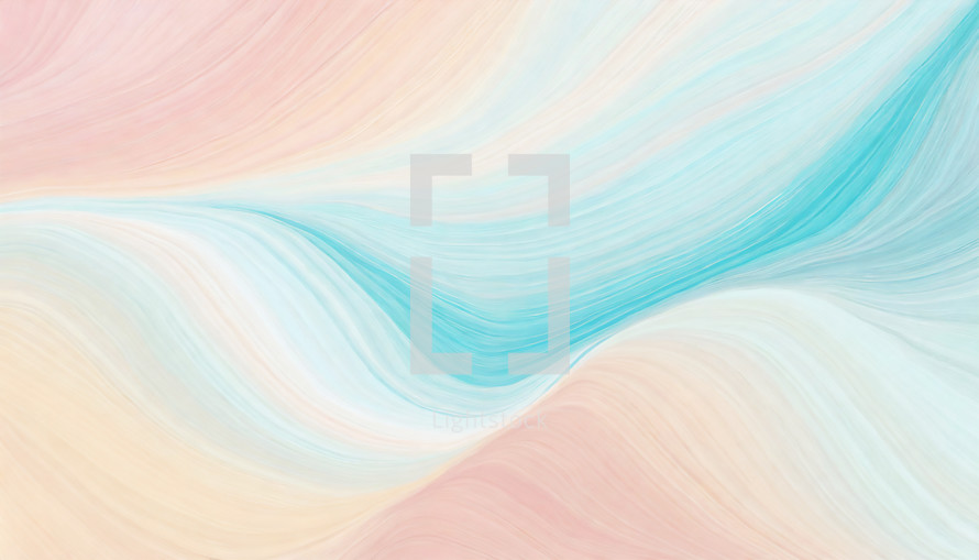 flowing lines in peach and turquoise - light and bright abstract background