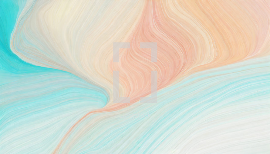 curving lines in peach and turquoise - abstract background