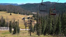 Ski Lift in the Summer with Mountains