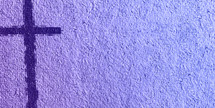 Purple cross on the left of textured background