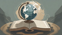 A Drawing of a Globe on a Bible 