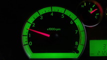 Close up shot of a speedometer with small vibration.
