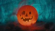 Horror Halloween Lantern Swings in the Night