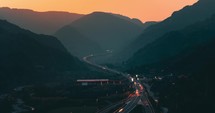 Highway At Sunset Timelapse 