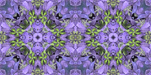 altered and kaleidoscoped garden flowers in double medallion pattern, seamless tile