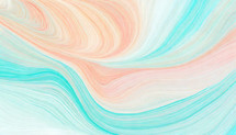 sweeping lines in peach and turquoise - abstract design