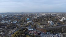 Panoramic View Of Galati City In Western Moldovia Region, Eastern Romania. aerial