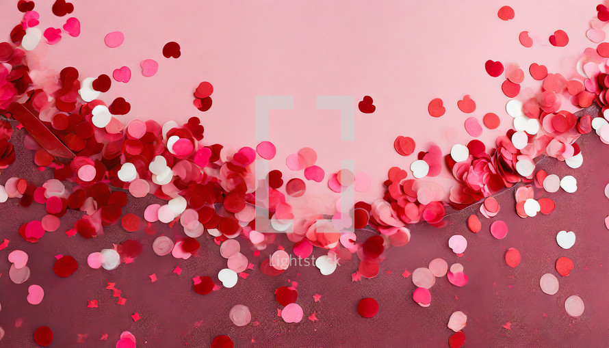 Pink and Red Confetti Background