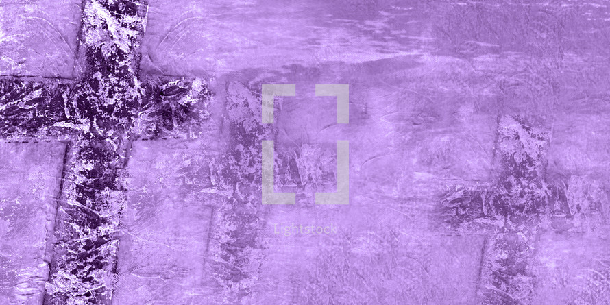 old rugged cross purple textured slide background - cross shape repeats and fades