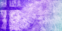 purple cross with textured background and copy space