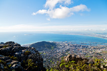 view of the South African coastline form a mountain 