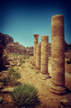 archeological site in Jordan with columns 