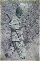 soldier with his gun 