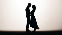 Silhouette of man and woman 
