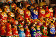 Russian dolls at outside market near Red Square Moscow