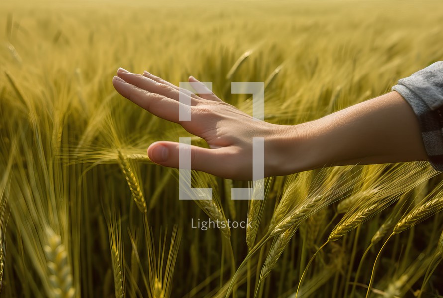 Hand Touching a Field