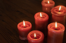 red candles burning 
