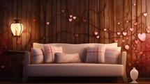 The sofa of love ready to romance 