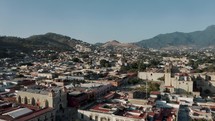 Aerial View Of Oaxaca City Mexico At Daytime - drone shot	