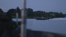 bass boat at night 