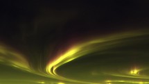 Yellow Northern Lights in the night sky. Seamless loop	