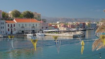 Chania, Crete, Greece 2022: Chania Crete Greece. Venetian harbor scenic view
