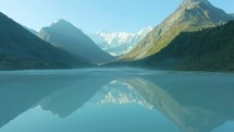 Serene Mountain Lake with Reflection 4K Drone Footage