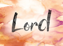 word lord on watercolor background 