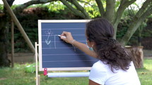 teacher teaching outdoors 