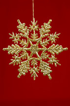 glittery gold snowflake ornament 