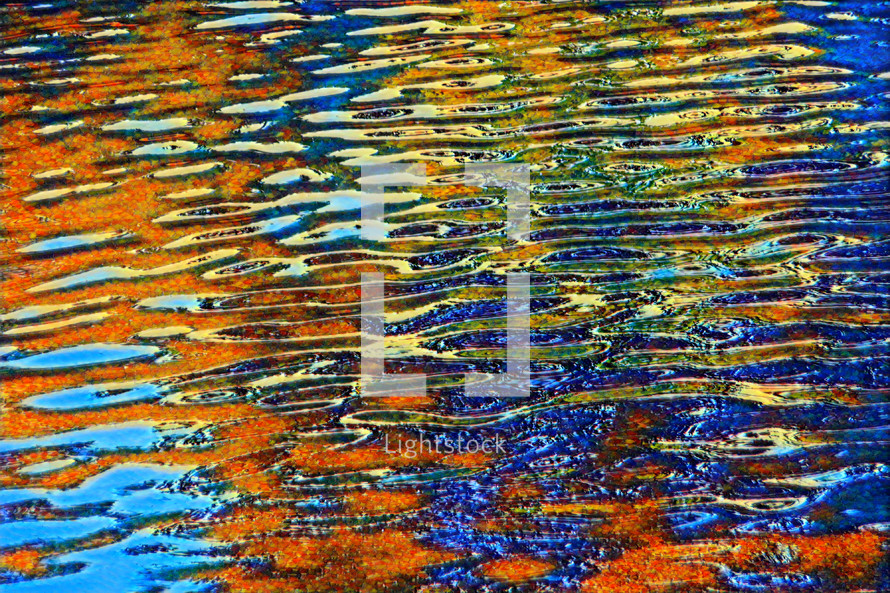 abstraction of  ripples and reflections on water surface