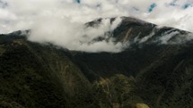 Tungurahua volcano aerial from baños de agua santa, Ecuador