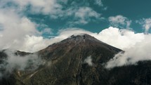 Scenic View Of Tungurahua Volcano In Ecuador - aerial drone shot	