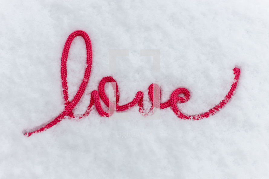 word love in snow 