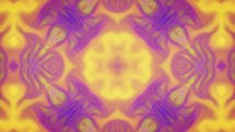 Purple and yellow kaleidoscope abstract liquid effect, seamless loop