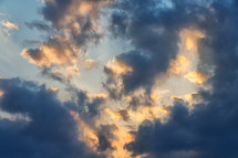 clouds in the sky at sunset 