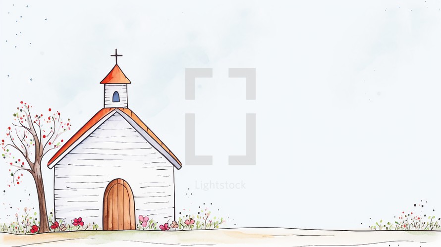 Illustration of small church